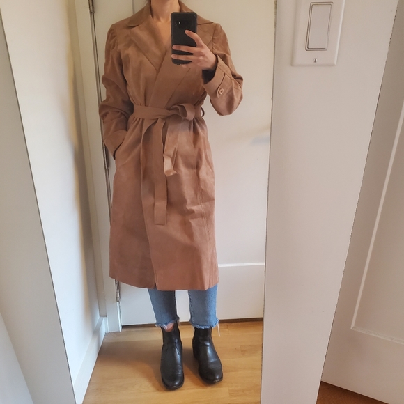 Vintage Herbert Levy Ultra Suede Trench Coat - Picture 1 of 9